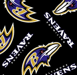 BALTIMORE RAVENS, NFL RAVENS, NFL COTTON FABRIC, NFL FABRIC, RAVENS COTTON FABRIC, RAVENS FABRIC