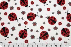 ladybug minky, ladybug cuddle, ladybug fabric, shannon fabrics ladybug